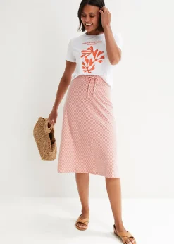 Femme bonprix Jupes|Jupe en jersey à rayures, longueur genou