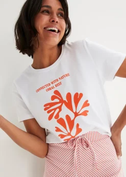 Femme bonprix Jupes|Jupe en jersey à rayures, longueur genou