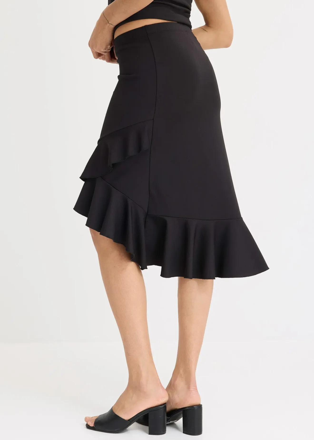 bonprix Jupe en jersey à volants|Femme Jupes