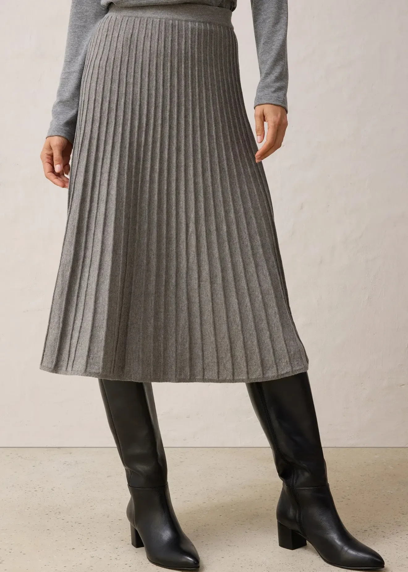 bonprix Jupe en maille avec laine mérinos|Femme Premium|Jupes