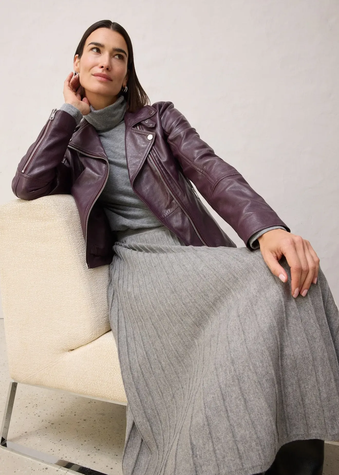 bonprix Jupe en maille avec laine mérinos|Femme Premium|Jupes