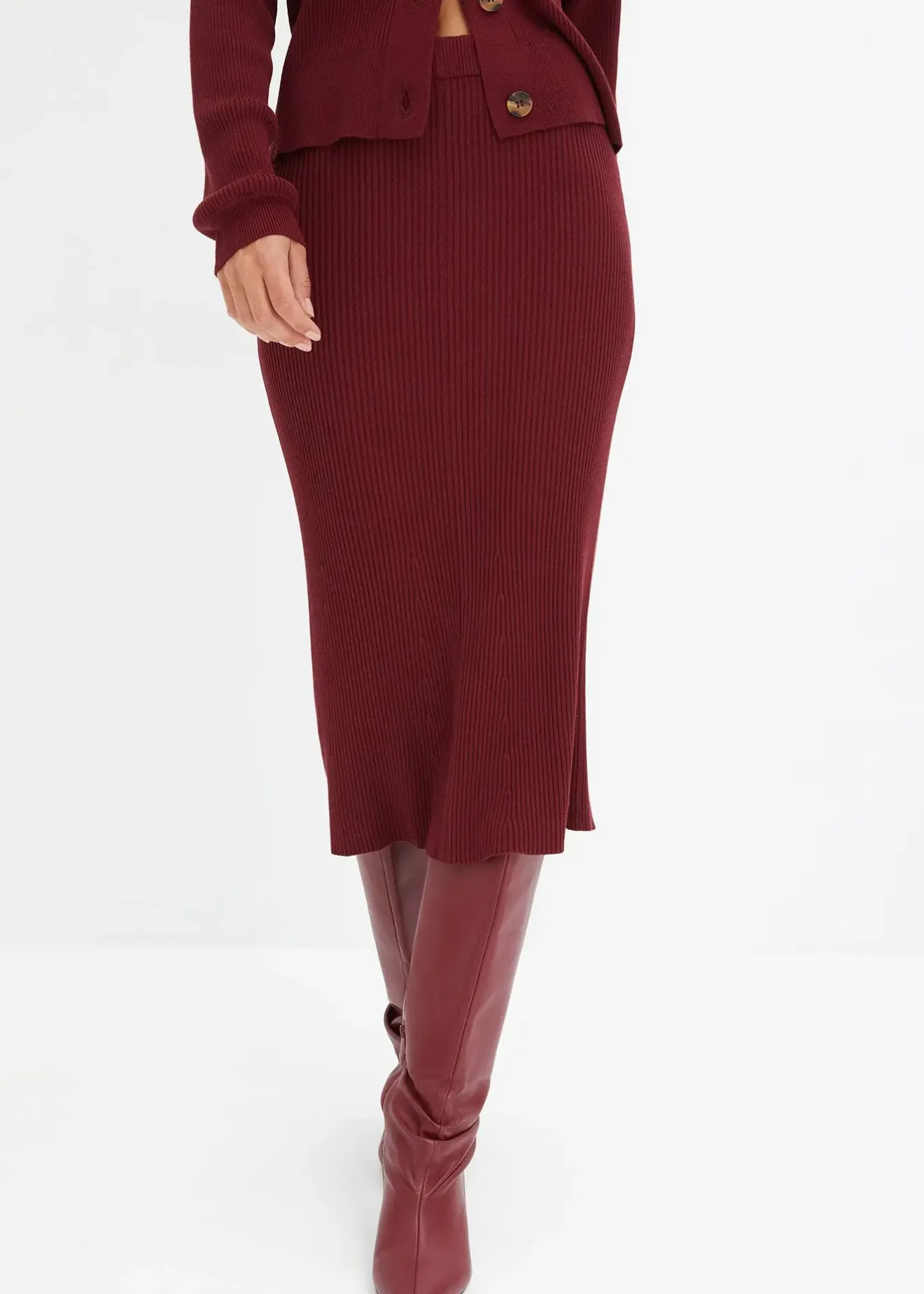 Femme bonprix Jupes|Jupe en maille côtelée, viscose majoritaire