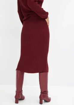 Femme bonprix Jupes|Jupe en maille côtelée, viscose majoritaire