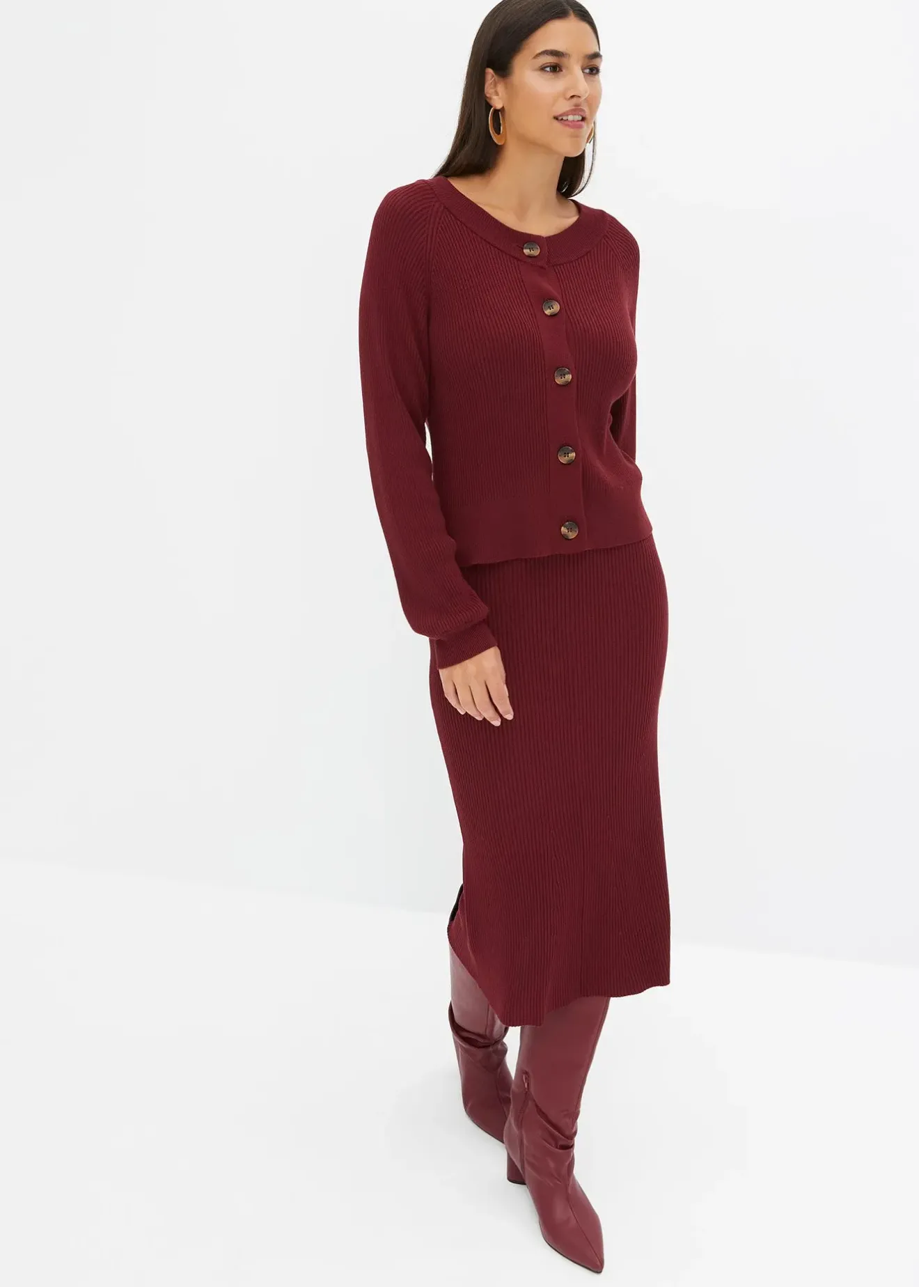 Femme bonprix Jupes|Jupe en maille côtelée, viscose majoritaire