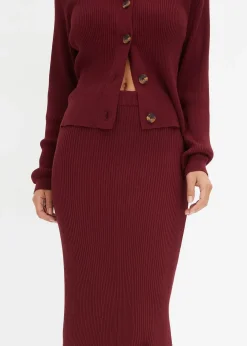 Femme bonprix Jupes|Jupe en maille côtelée, viscose majoritaire