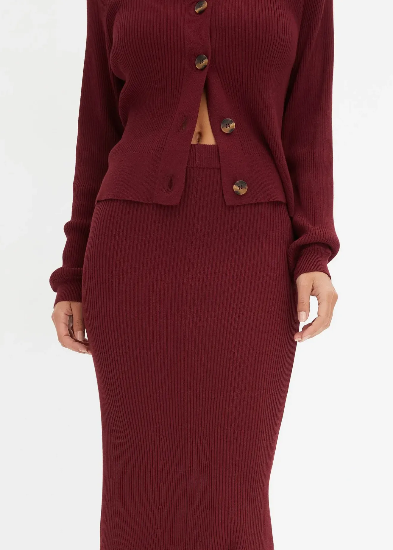 Femme bonprix Jupes|Jupe en maille côtelée, viscose majoritaire