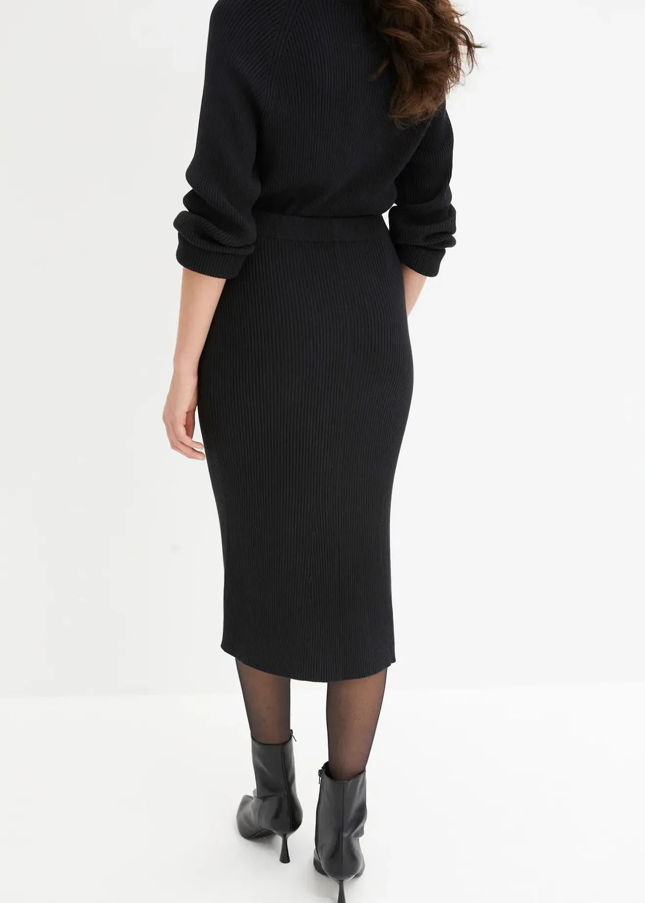 bonprix Jupe en maille côtelée, viscose majoritaire|Femme Jupes