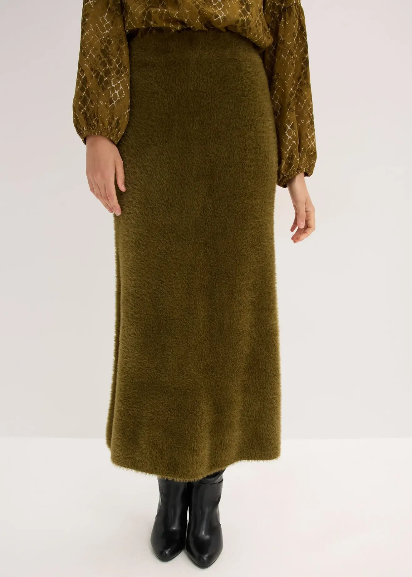 bonprix Jupe en maille poilue toute douce|Femme Jupes