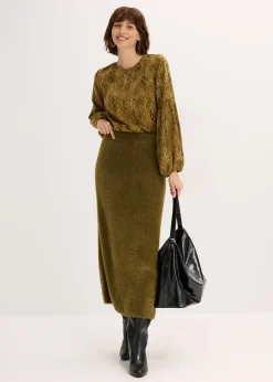 bonprix Jupe en maille poilue toute douce|Femme Jupes