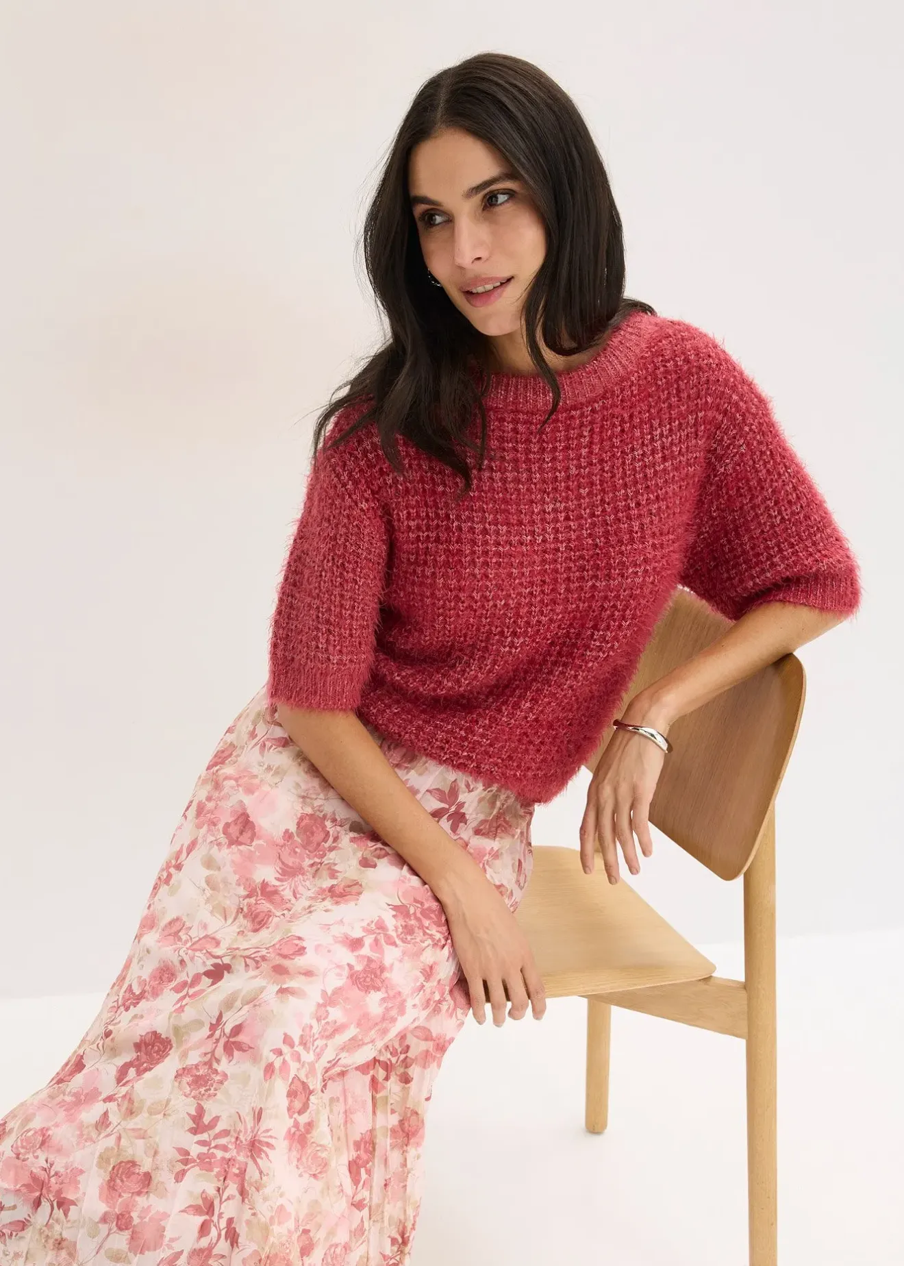 bonprix Jupe en mousseline effet froissé|Femme Jupes