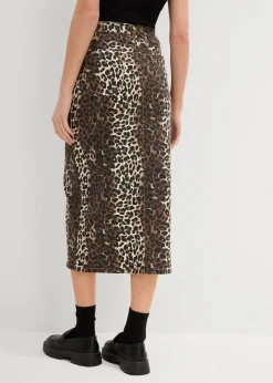 bonprix Jupe en twill de coton extensible|Femme Jupes