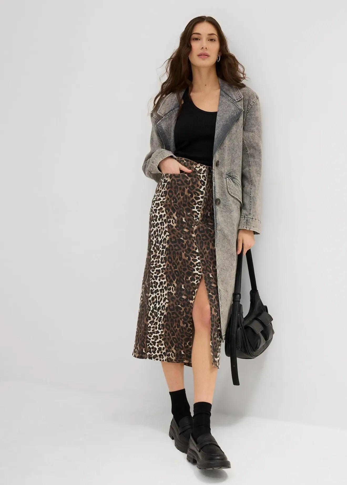 bonprix Jupe en twill de coton extensible|Femme Jupes