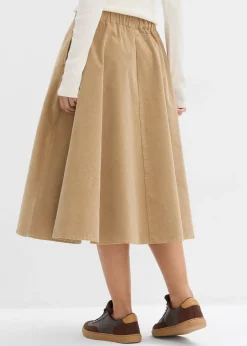 Femme bonprix Jupes|Jupe en velours côtelé, coton extensible