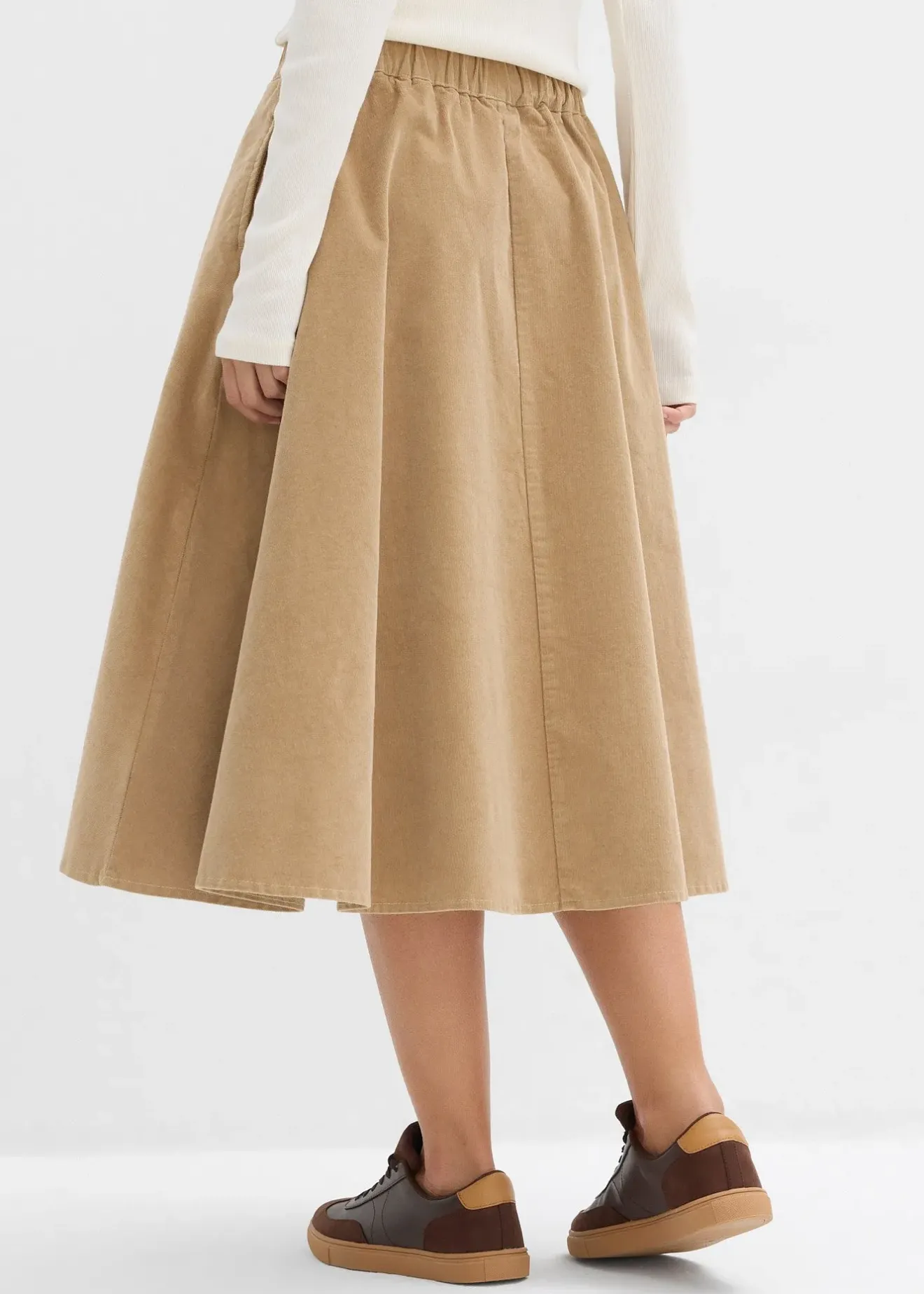 Femme bonprix Jupes|Jupe en velours côtelé, coton extensible