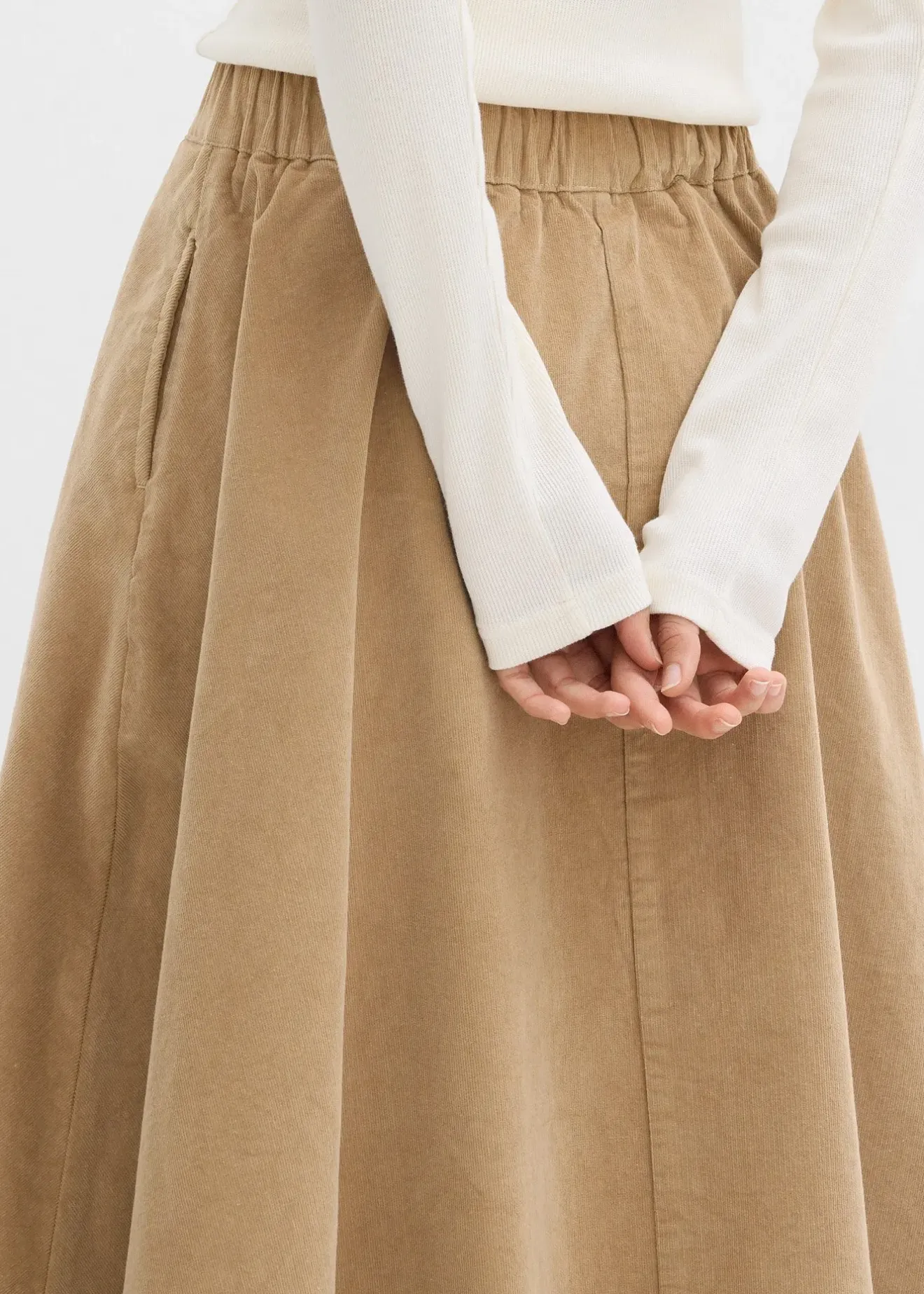 Femme bonprix Jupes|Jupe en velours côtelé, coton extensible