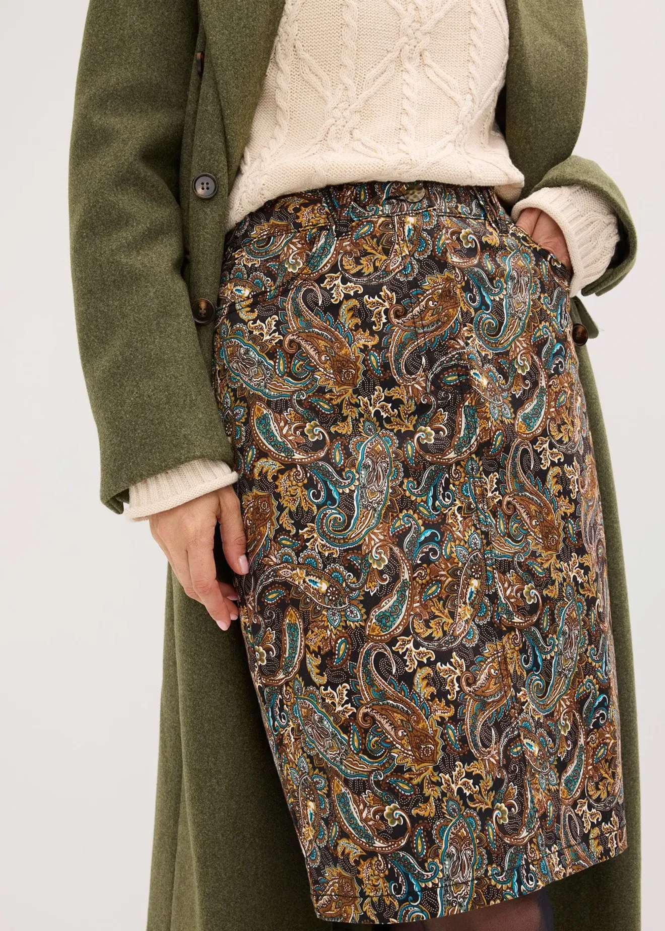 Femme bonprix Jupes|Jupe extensible en coton majoritaire