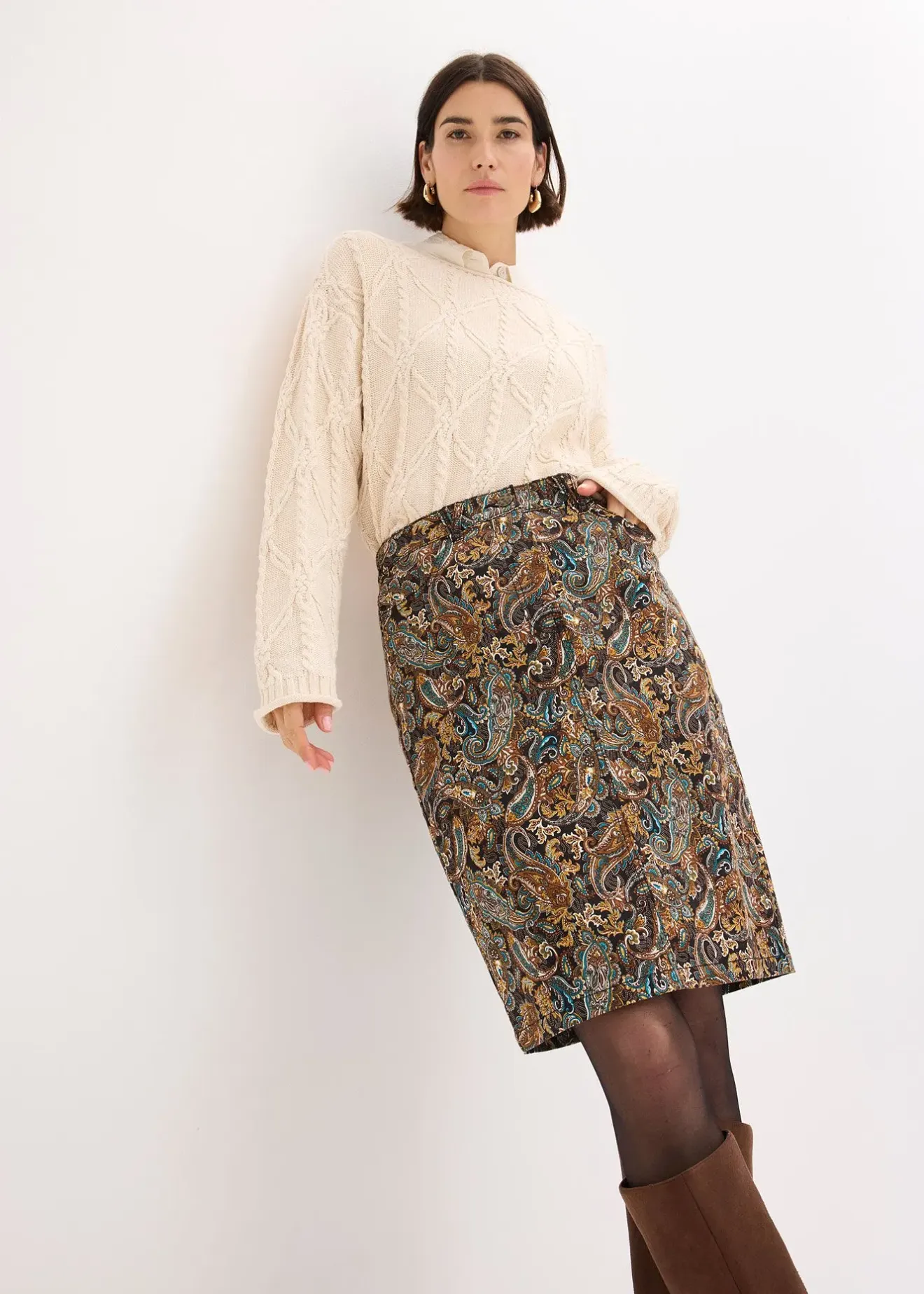 Femme bonprix Jupes|Jupe extensible en coton majoritaire