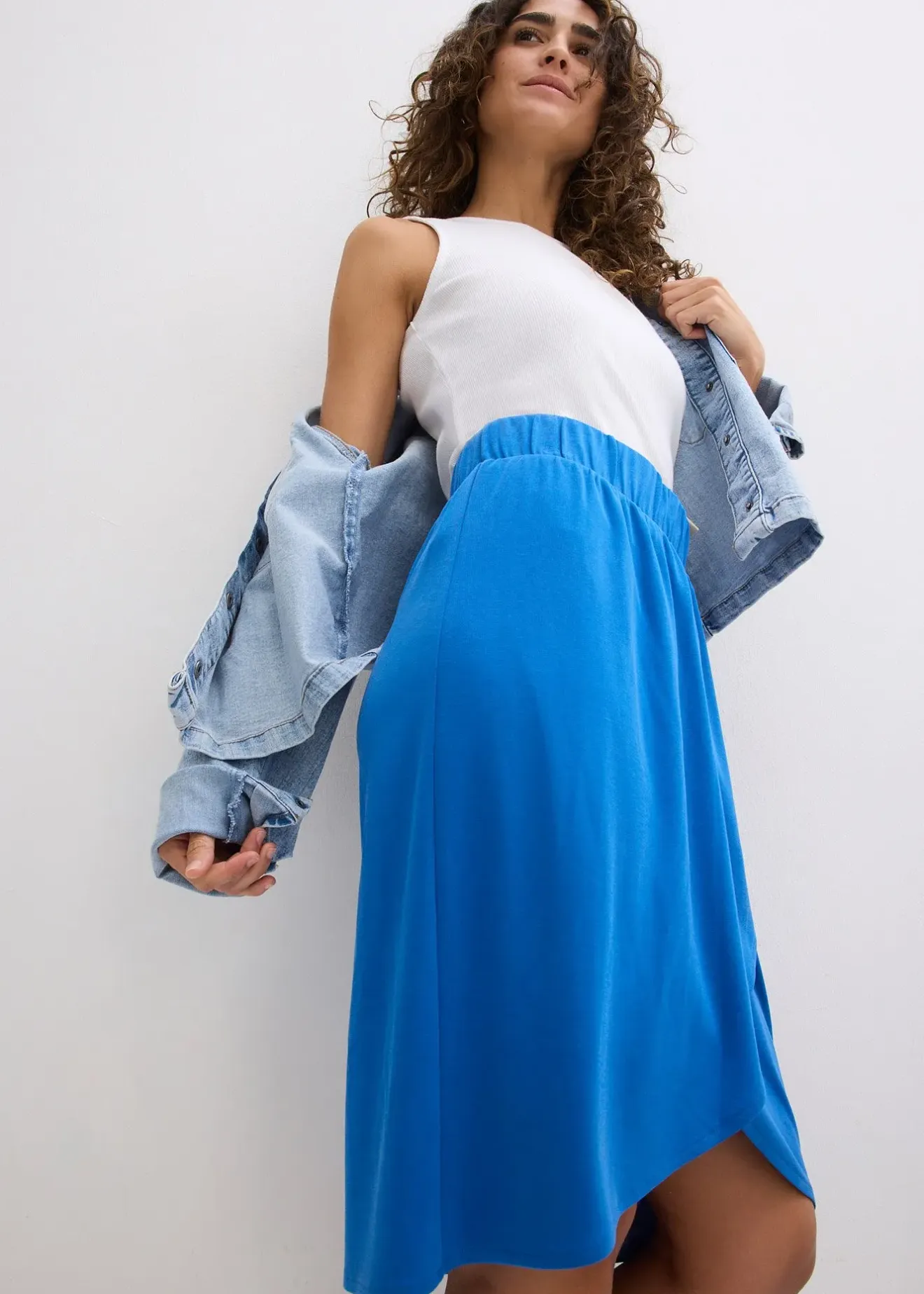 Femme bonprix Jupes|Jupe fluide en jersey viscose