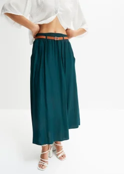 bonprix Jupe longue avec ceinture (ens. 2 pces)|Femme Jupes