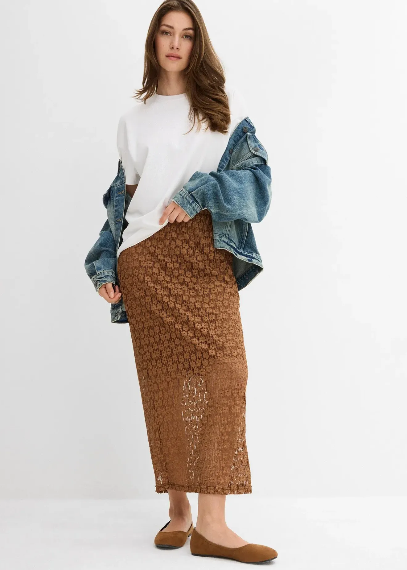 Femme bonprix Jupes|Jupe longue en dentelle