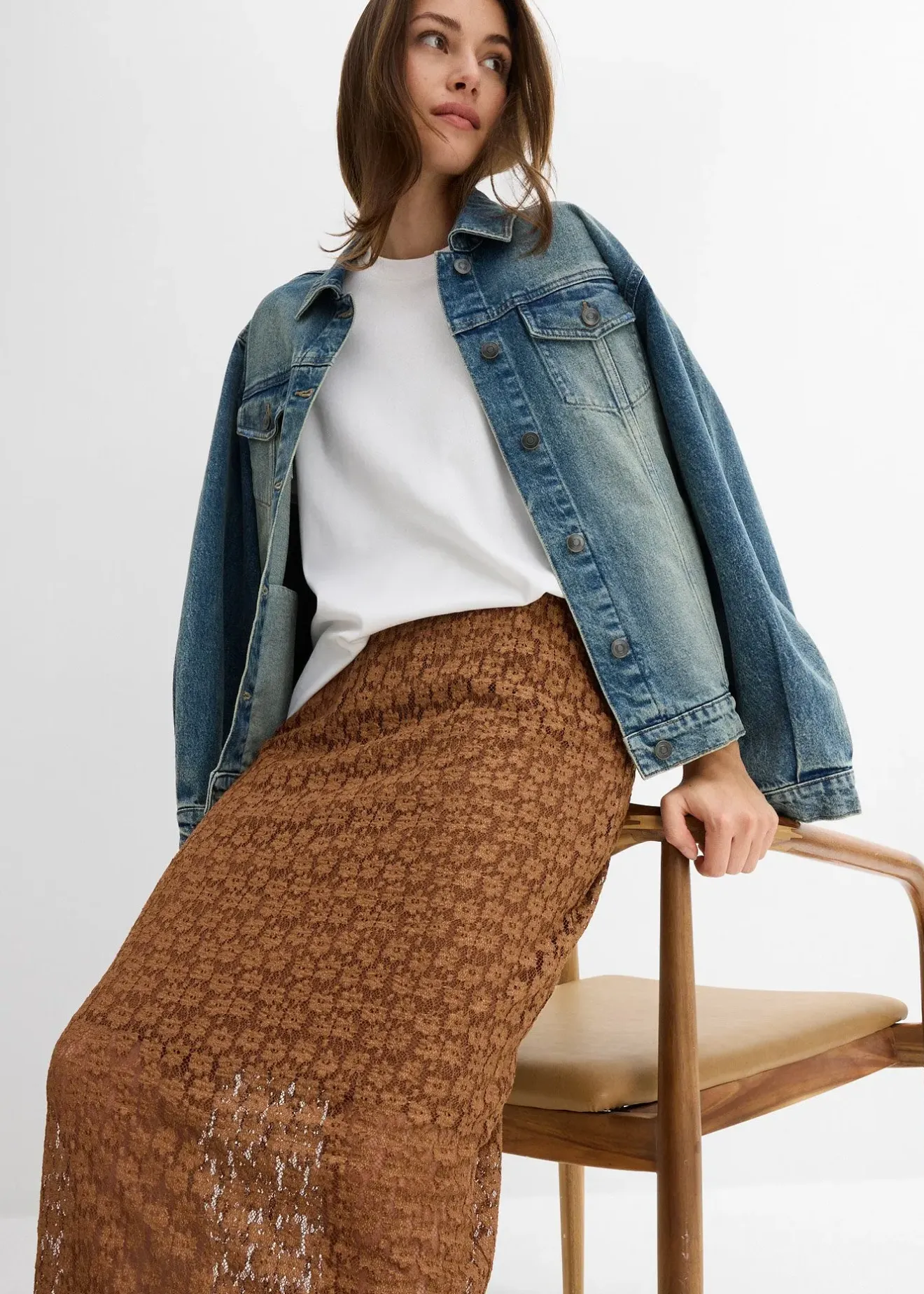 Femme bonprix Jupes|Jupe longue en dentelle