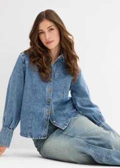 bonprix Jupe longue en jean, taille mi-haute|Femme Jupes