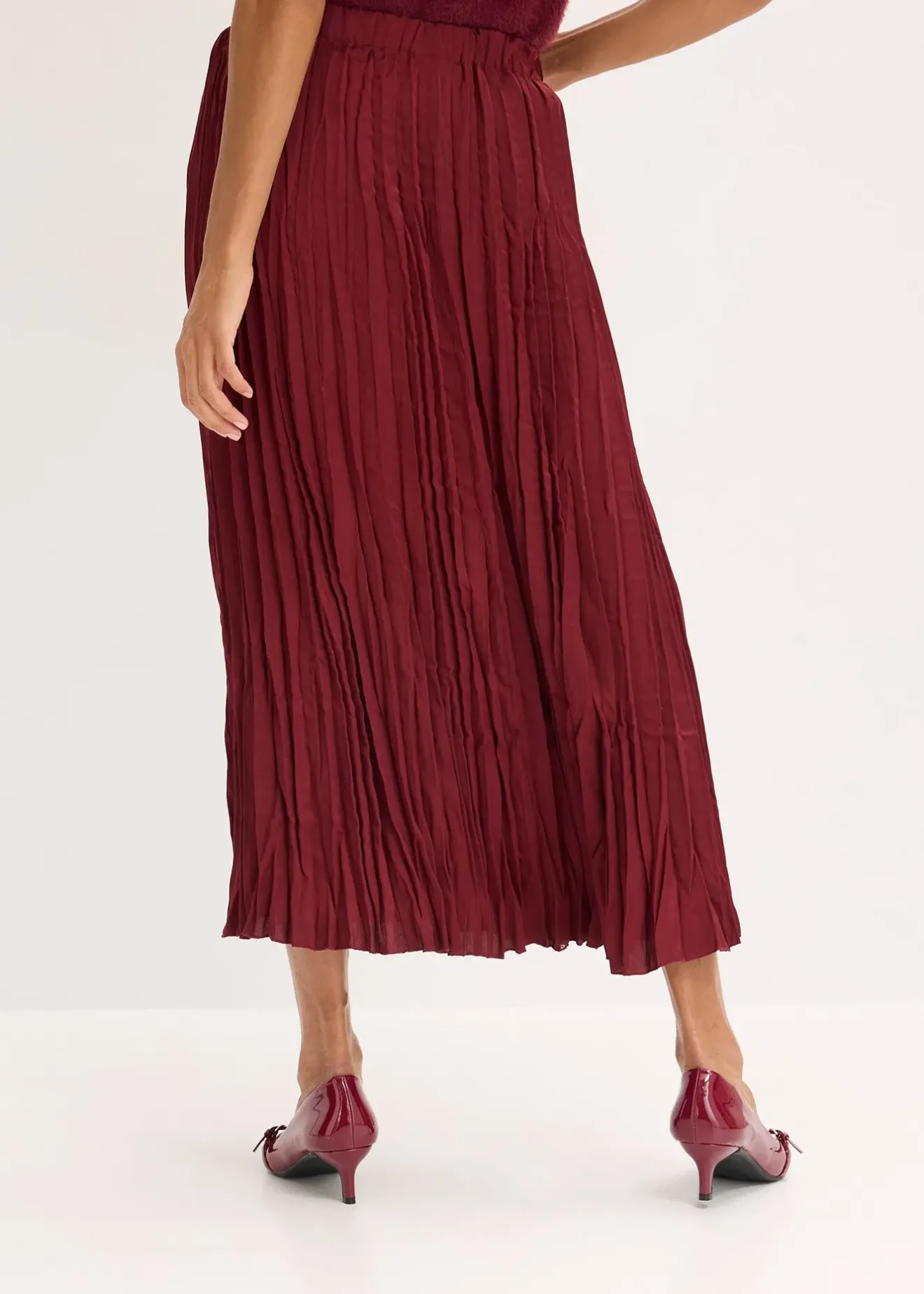 bonprix Jupe longue en satin froissé|Femme Jupes