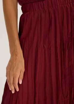 bonprix Jupe longue en satin froissé|Femme Jupes