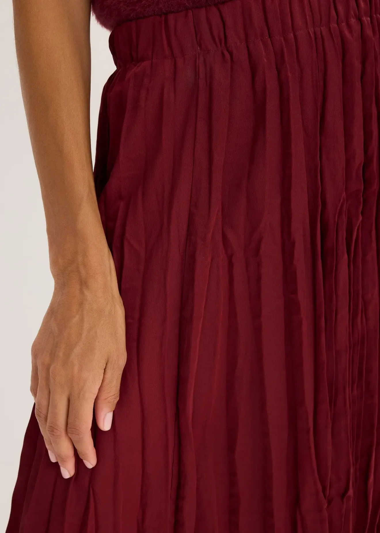 bonprix Jupe longue en satin froissé|Femme Jupes