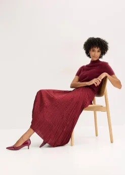 bonprix Jupe longue en satin froissé|Femme Jupes