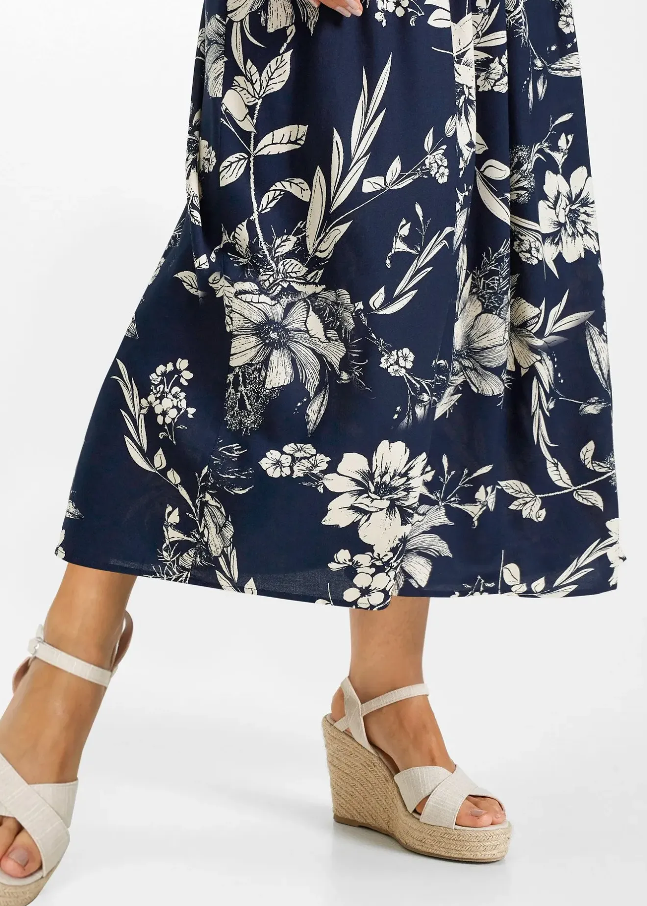 bonprix Jupe longue en viscose avec taille élastique et lien à nouer|Femme Jupes