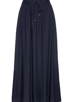 bonprix Jupe longue en viscose avec taille élastique et lien à nouer|Femme Jupes