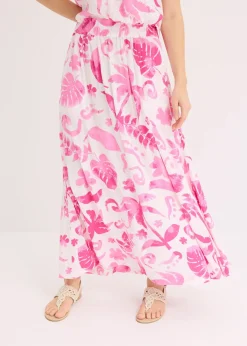 bonprix Jupe longue en viscose texturée|Femme Jupes