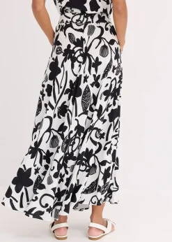 bonprix Jupe longue et fluide en viscose|Femme Jupes