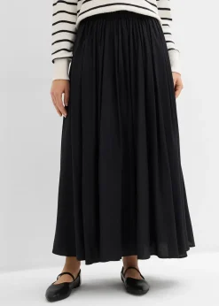 bonprix Jupe longue et fluide en viscose majoritaire|Femme Jupes