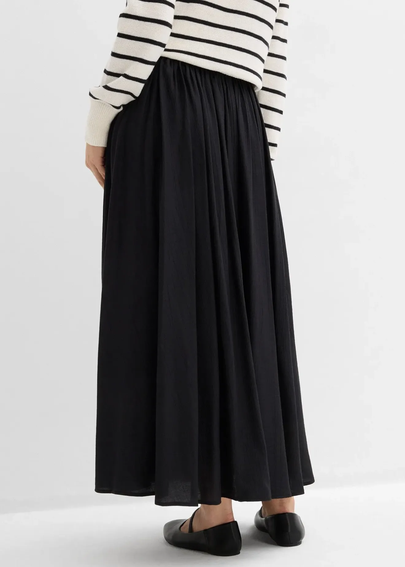 bonprix Jupe longue et fluide en viscose majoritaire|Femme Jupes