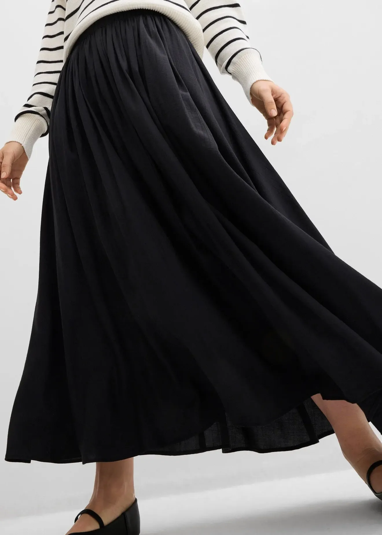 bonprix Jupe longue et fluide en viscose majoritaire|Femme Jupes