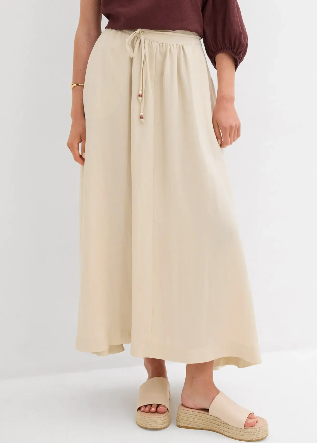 bonprix Jupe longue et évasée en Lyocell mélangé|Femme Jupes