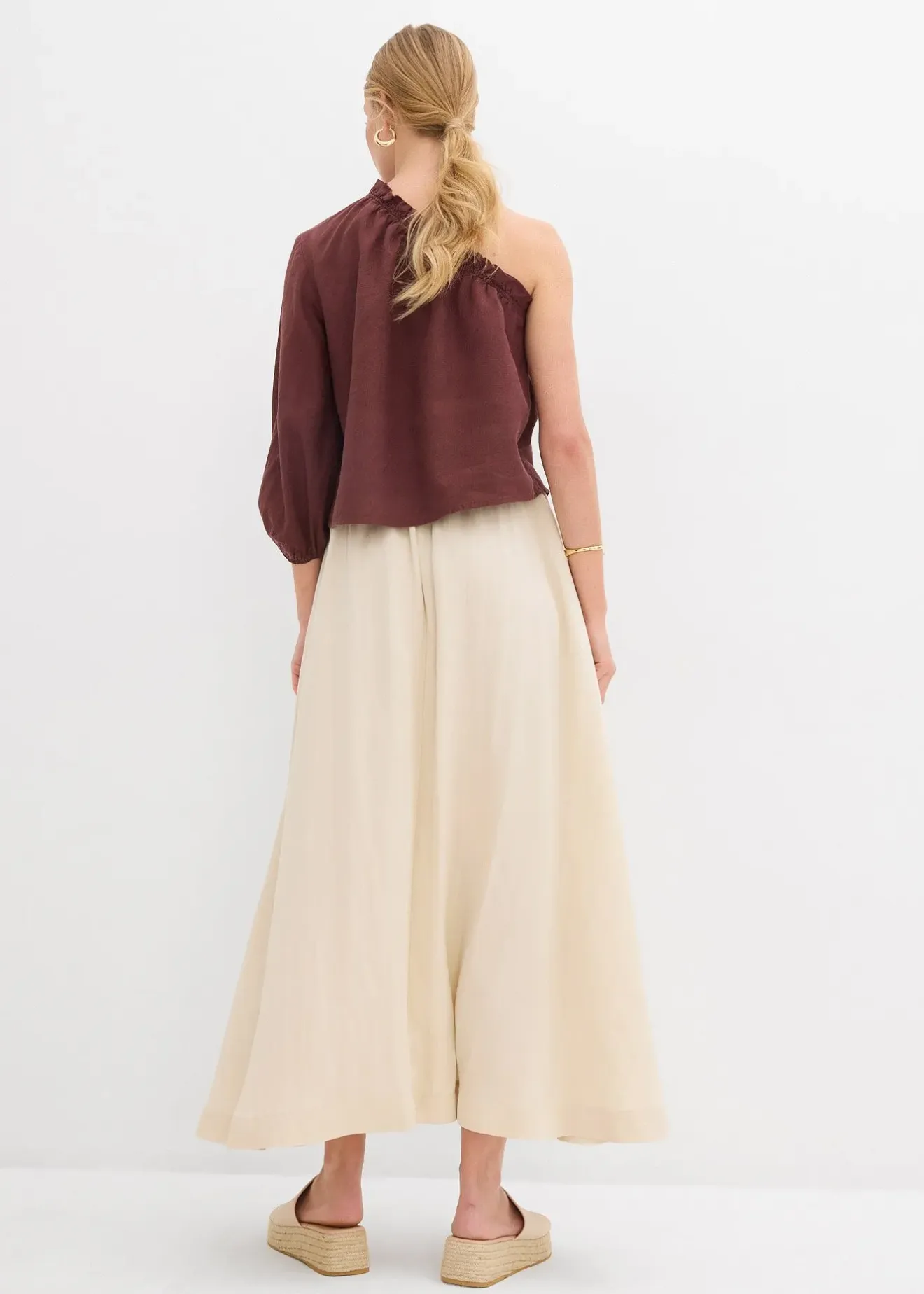 bonprix Jupe longue et évasée en Lyocell mélangé|Femme Jupes