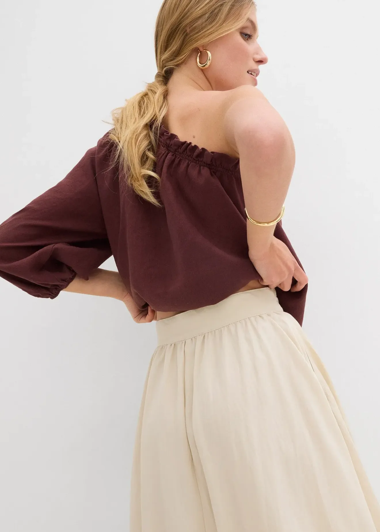 bonprix Jupe longue et évasée en Lyocell mélangé|Femme Jupes