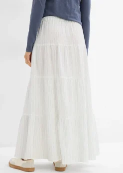 Femme bonprix Jupes|Jupe longue rayée, 100% coton