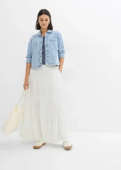 Femme bonprix Jupes|Jupe longue rayée, 100% coton