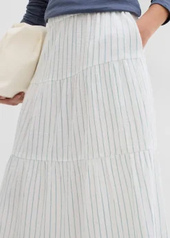 Femme bonprix Jupes|Jupe longue rayée, 100% coton