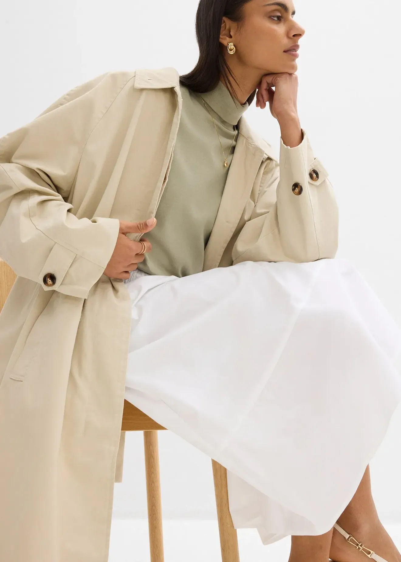 Femme bonprix Jupes|Jupe midi 100% coton