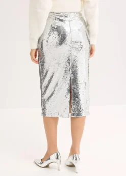 Femme bonprix Jupes|Jupe midi à sequins