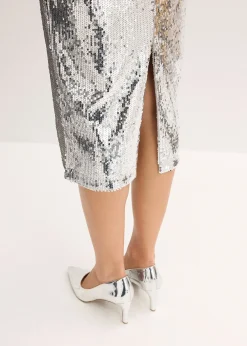 Femme bonprix Jupes|Jupe midi à sequins