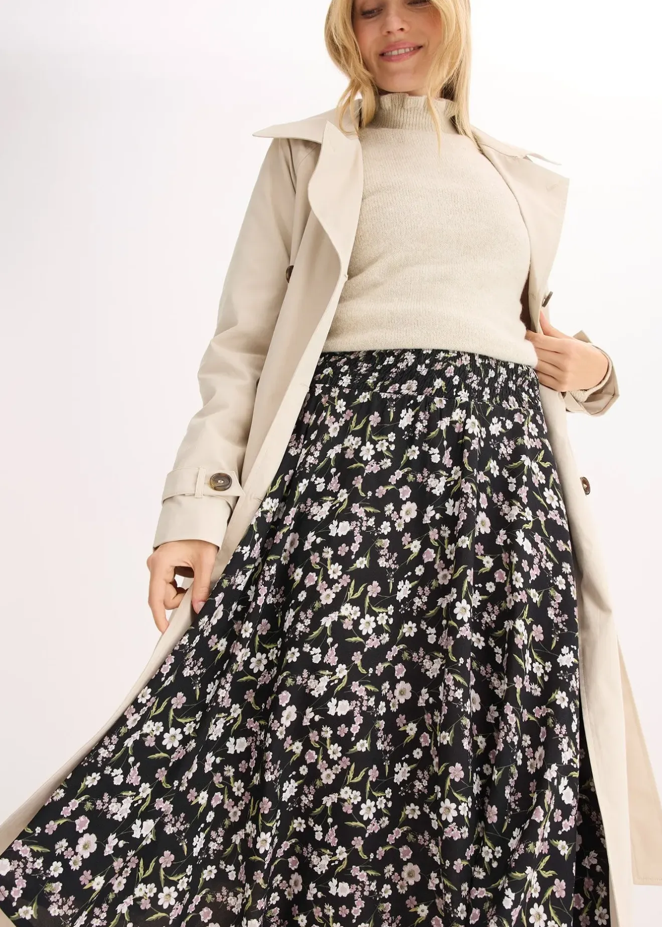 Femme bonprix Jupes|Jupe midi 100% viscose