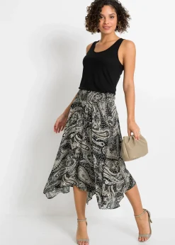 Femme bonprix Jupes|Jupe midi asymétrique 100% viscose