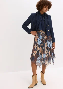 Femme bonprix Jupes|Jupe midi asymétrique en mousseline