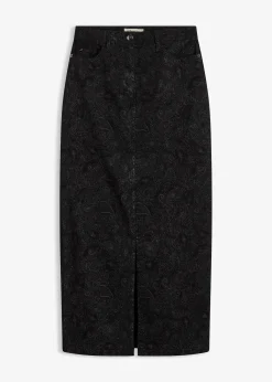 Femme bonprix Jupes|Jupe midi en coton extensible